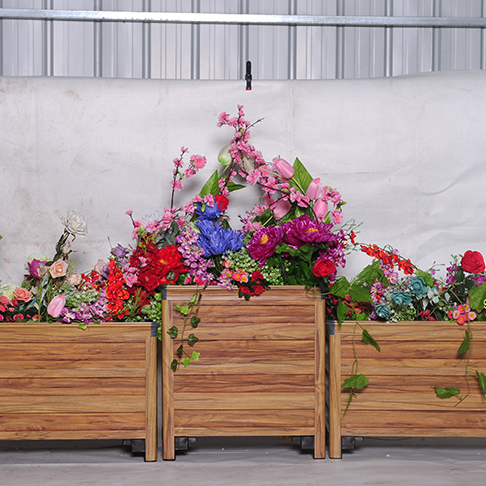  仿黄花梨木纹铝合金花箱LHX003